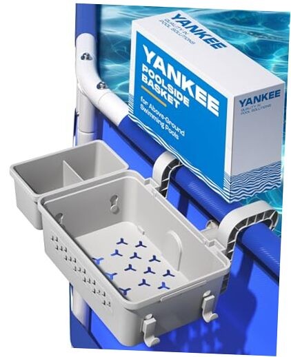 Yankee Poolside Basket for Above-Ground Soft-Wall Pools, Large Pool 1 Pack