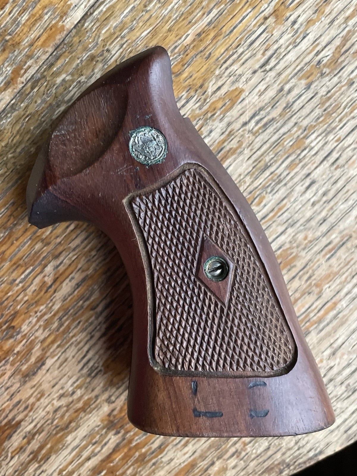 Vtg Smith & Wesson Early N Frame Square Butt Diamond Target Factory Grip
