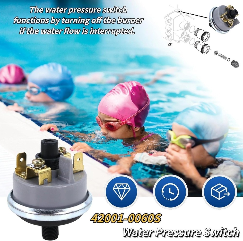 Pool Heater Repair Kit Includes Stack Flue Sensor, Thermistor & Switch for Pe...