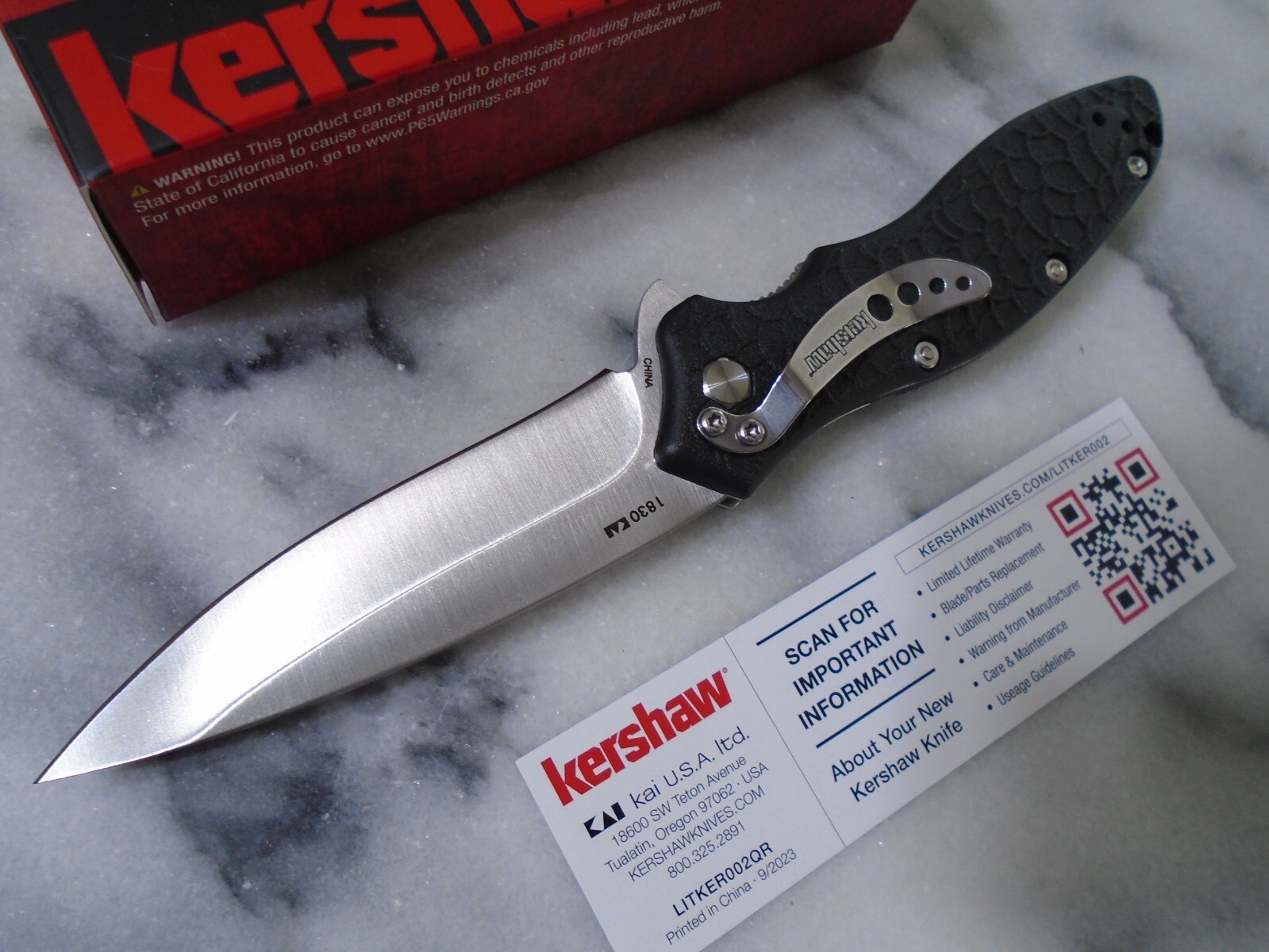 Kershaw OSO Sweet Assisted Open Pocket Knife Black Handle Folder 1830 8Cr13MoV