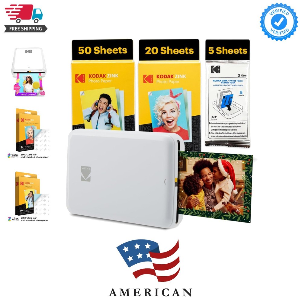 Step Instant Smartphone Photo Printer - 75 Sheets Bundle - Portable Mini Colo...