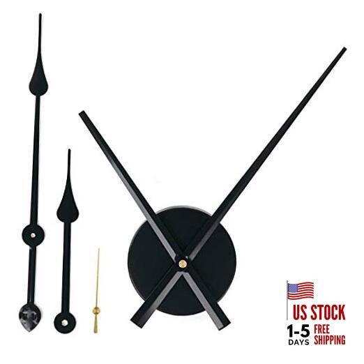 2 Pair Hands 3D Clock Movement DIY Large Wall Clock Quartz Clock Black-gold