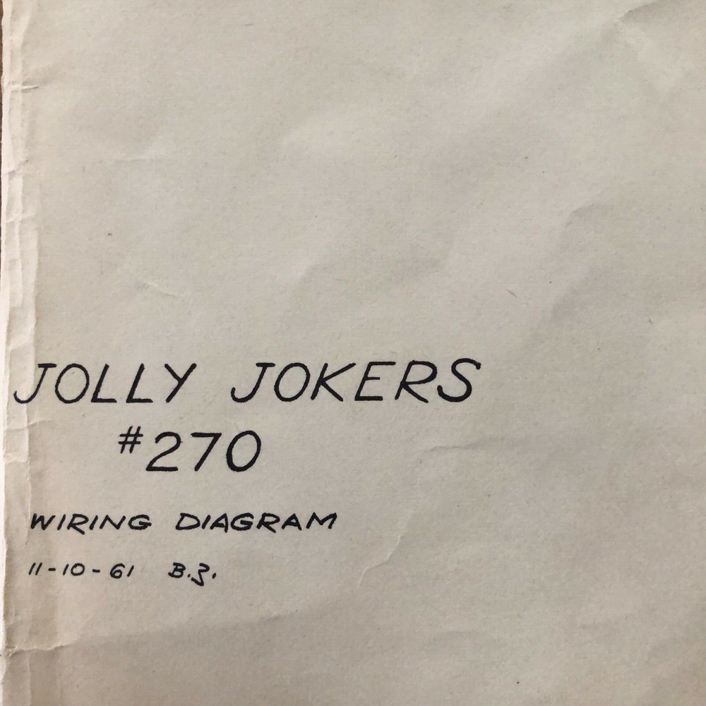 Williams Jolly Jokers Pinball Machine Schematic