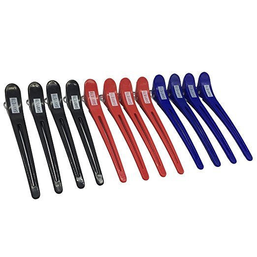 12-Piece Professional Non-Slip Alligator Hair Clips - Salon Sectioning Accessory