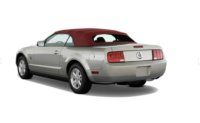 2005-14 Ford Mustang Convertible Soft Top w/ DOT Approved Heated Glass, BURGUNDY