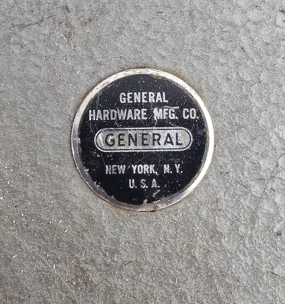 General Hardware Drill Bit Case New York Vintage Tool Solid Metal