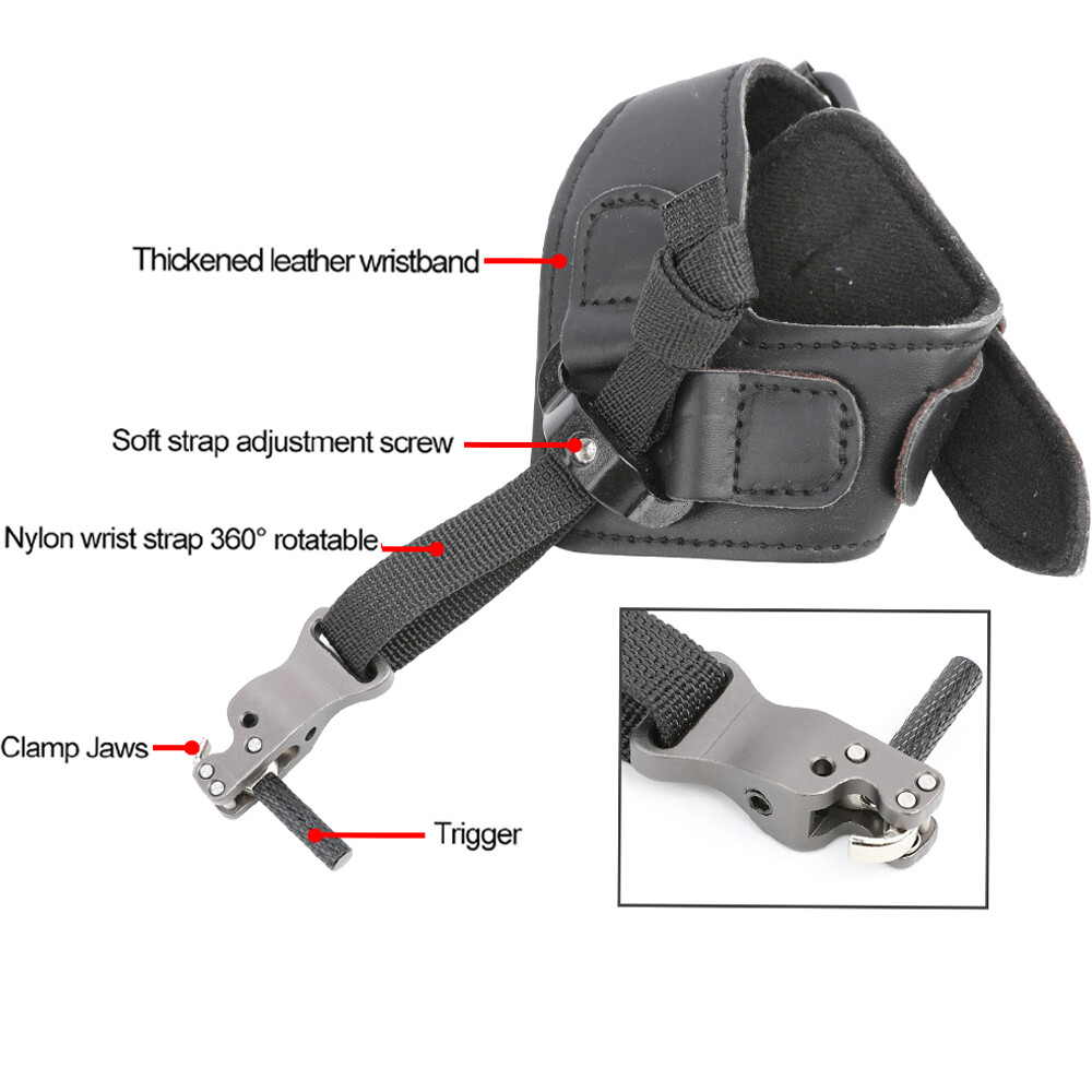 Archery Release Aids Trigger Wrist Strap Compound Bow Hunting Index Finger Hook