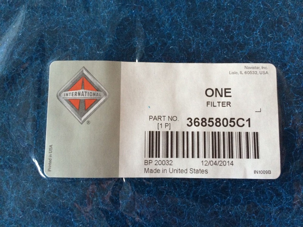 International Cab Filter By Navistar Inc # 3685805C1 (Quantity 1)