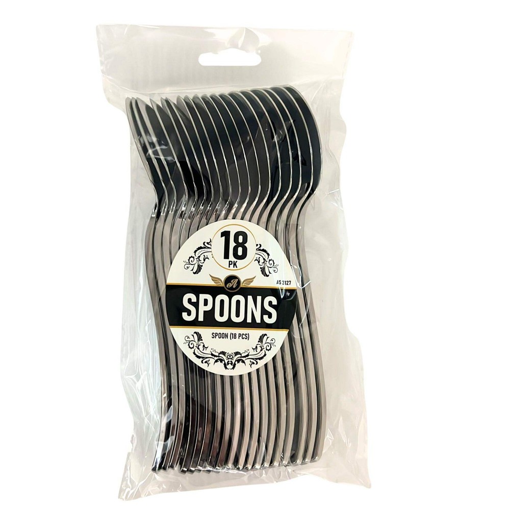 Silver Plastic Spoons: 18 Pack