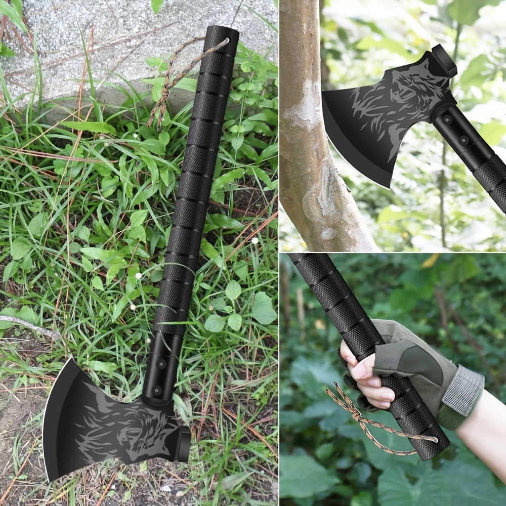 18" Tactical Camping Axe with Sheath - Multi-Functional Survival Gear Tool Kit