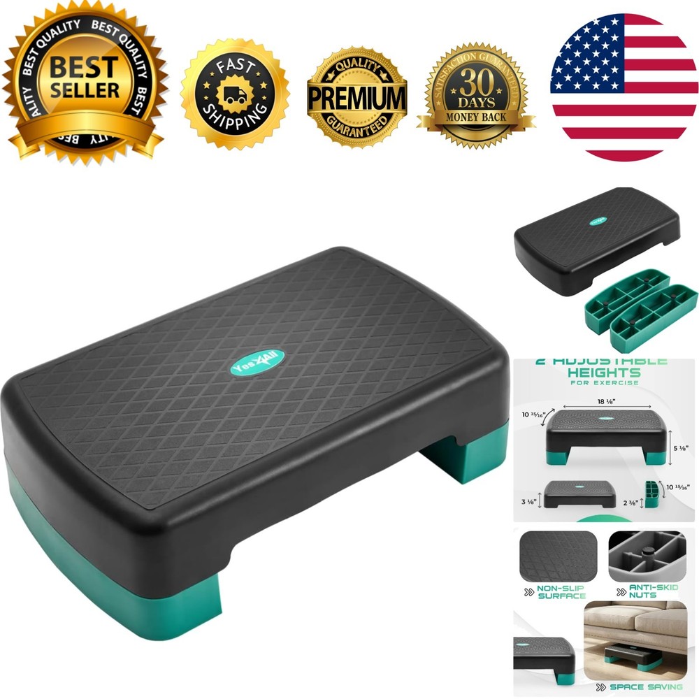 Versatile Workout Stepper for Cardio & Strength - Mini Step Platform with Risers