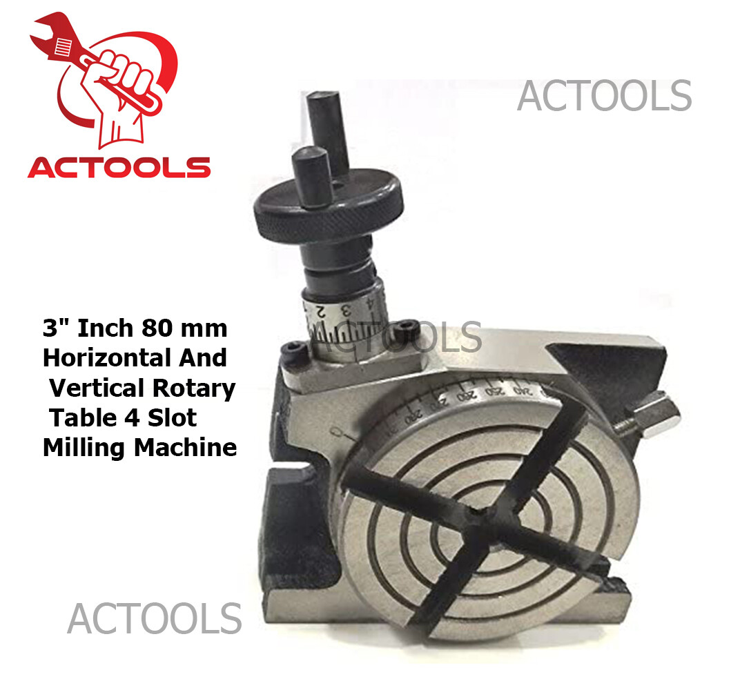 Rotary Table 3" 80mm H And V With 4 Bolting Slot For Milling Metalworking USA