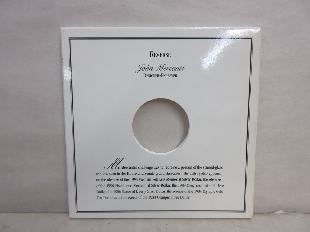 1994 United States Capitol Commemorative Silver Dollar EMPTY PACKAGING ONLY
