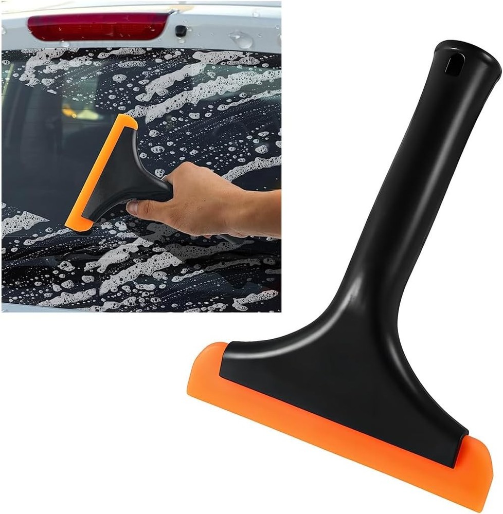 Small Silicone Window Squeegee, 5.9 Inch Car Windshield Water Blade Black