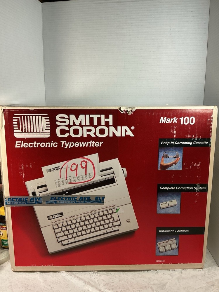 Smith Corona Mark 100 Electronic Typewriter w/ Box Snap-In Correcting Cassette