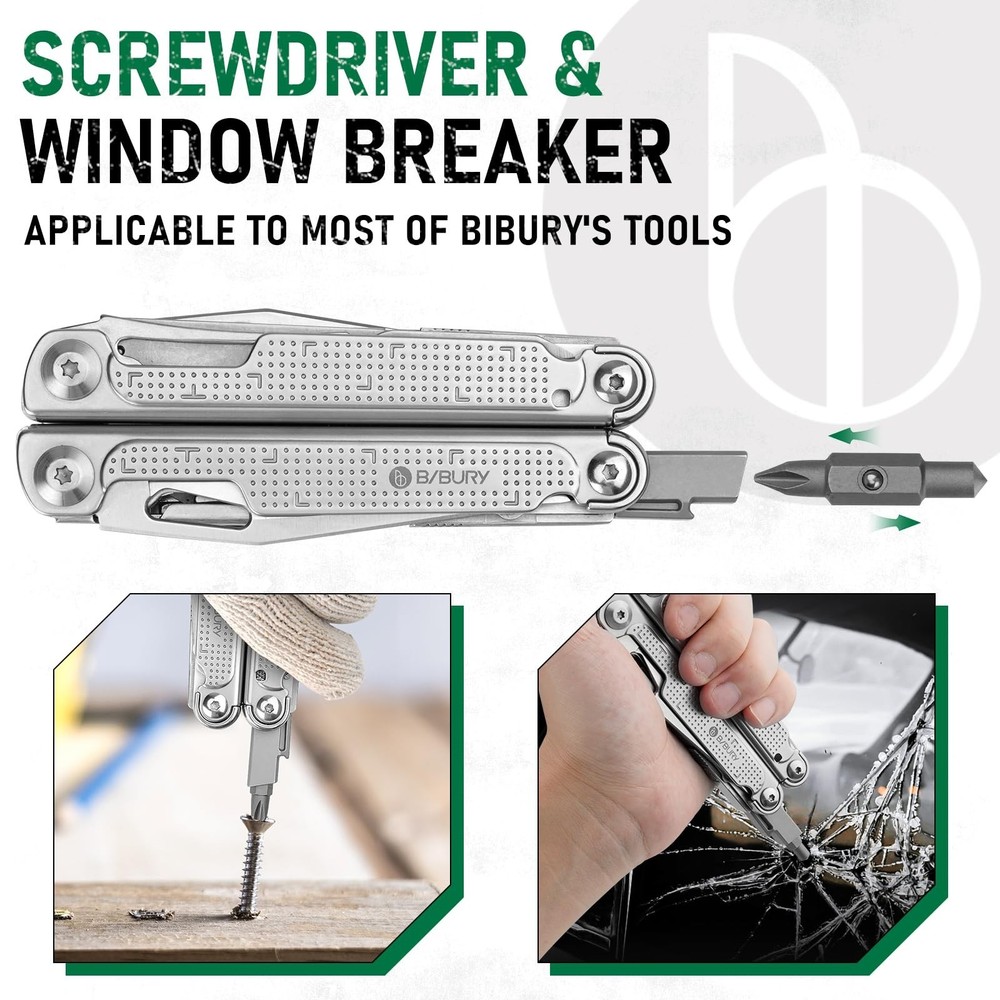BIBURY Multitool Pliers Spare Parts Kit, Replaceable Wire Cutter, Screwdriver...