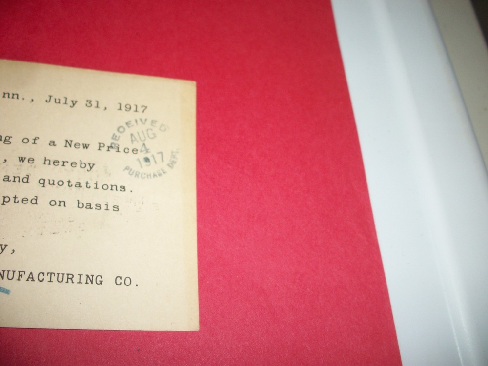 STUDEBAKER CORP. POST CARD 1917 - RARE