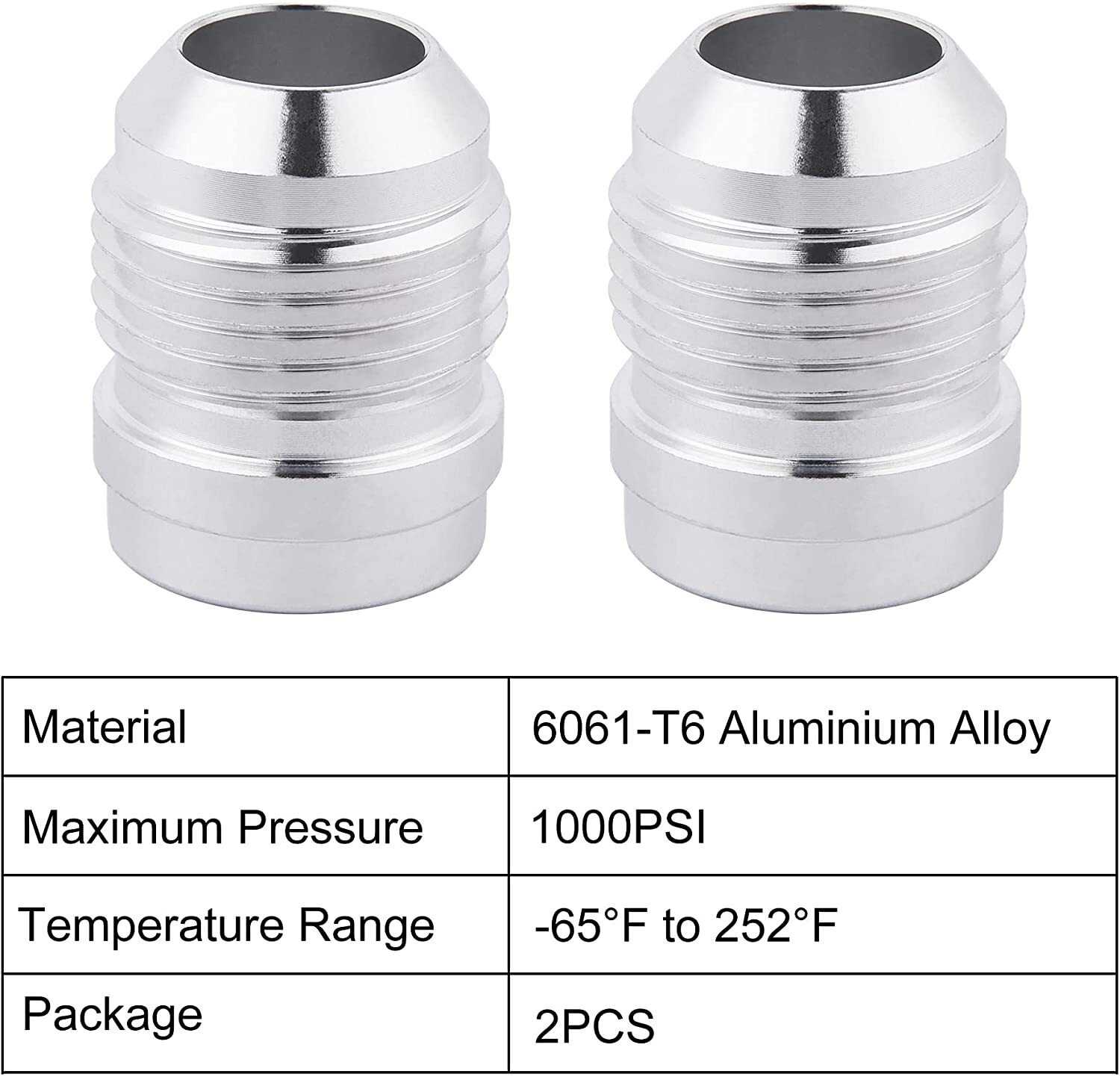 LokoCar Male 10AN Weld On Bung Fittings Adapter Kit AN10 Sealing Aluminum 2Pcs