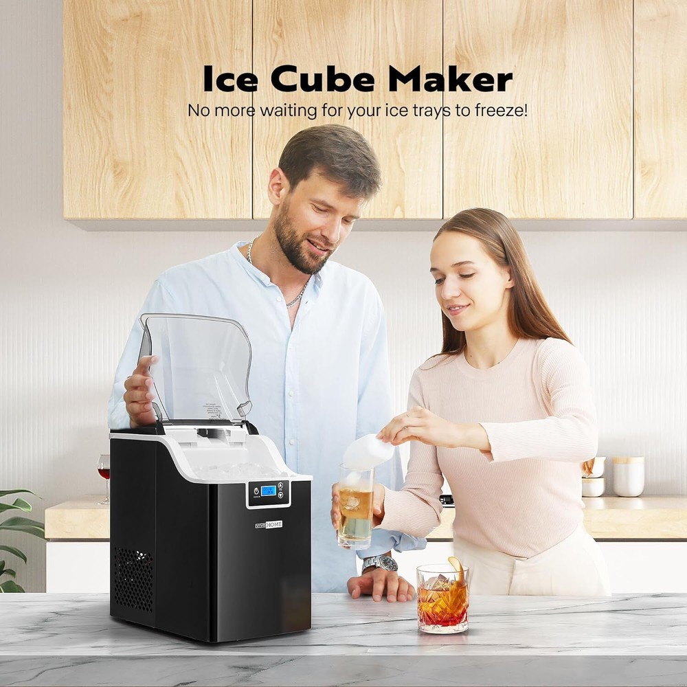 44lbs/Day Electric Chewable Nugget Ice Cube Maker Machine Self-Clean Function