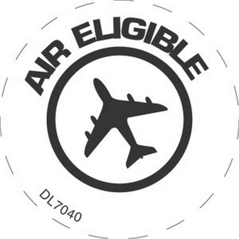 3" Diameter Plane with Air Eligible Text Circle Labels (500 per Roll)