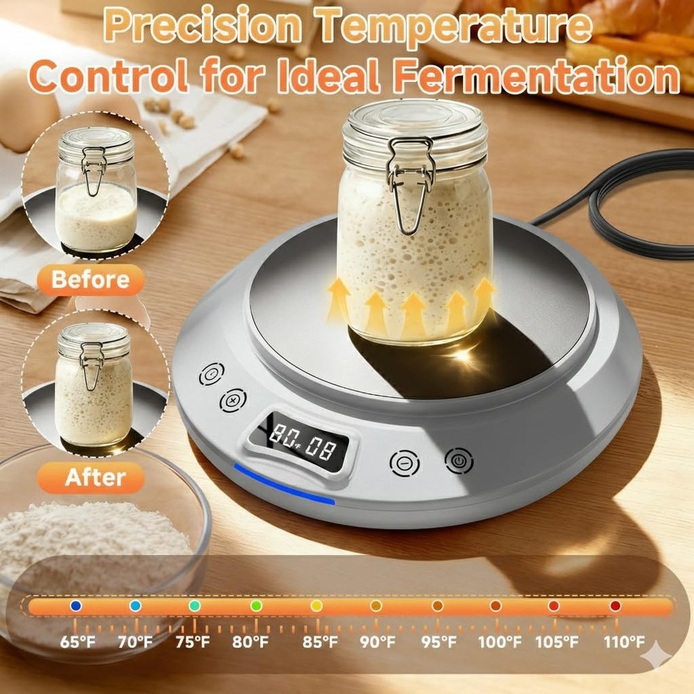 Sourdough Starter Warmer，2026 Upgrade Heating Plate, Bread Maker Machine Help...