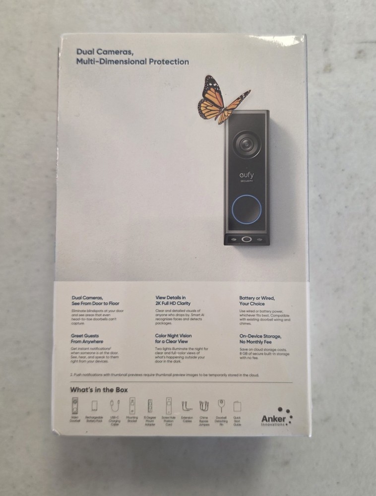 eufy Security E340 2K Dual Camera Video Doorbell- sealed