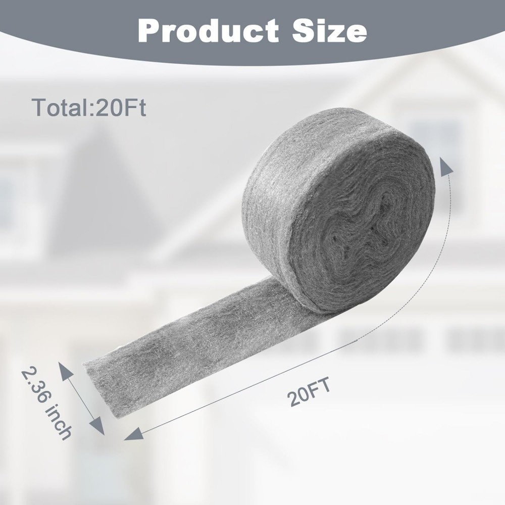 40FT Stainless Steel Wool Steel Wool Fill Fabric Roll for Walls Kitchen Garden