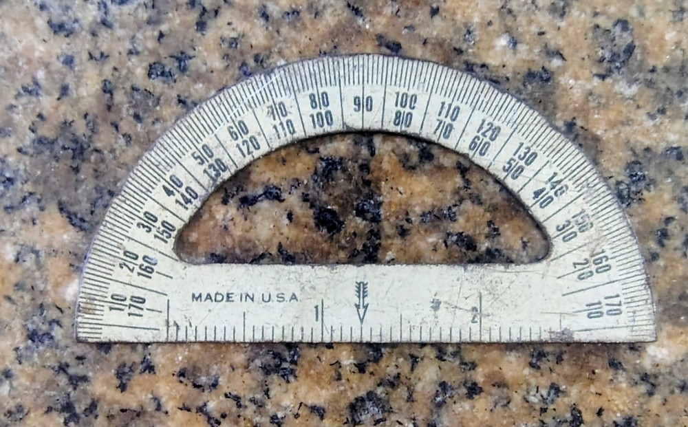 🗽 VINTAGE BRASS DRAFTING MECHANICAL PROTRACTOR