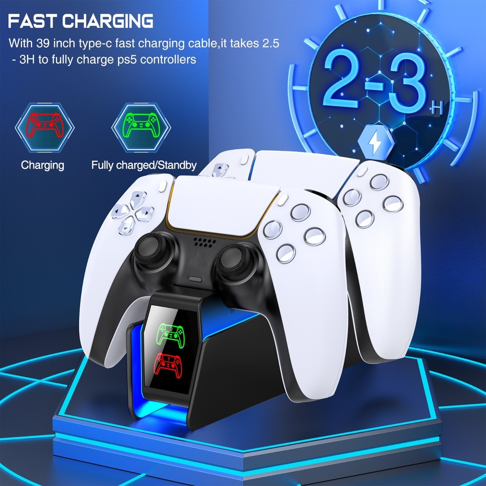 PS5 Controller Charger,DualSense PlayStation 5 Controller Charging Dock Station