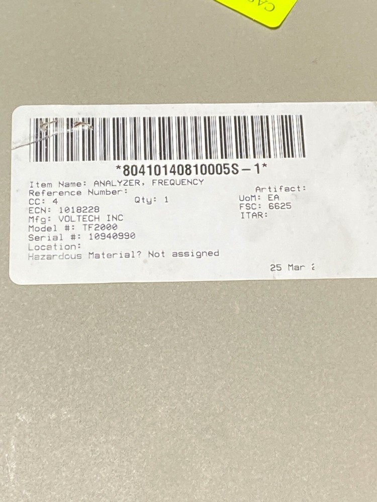 NASA Voltech Frequency Analyzer TF 2000