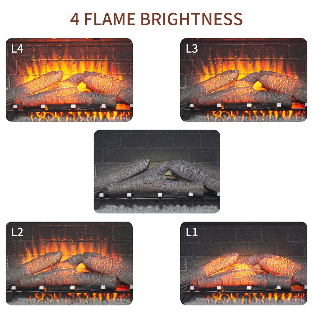 36" Infrared Electric Fireplace Insert w/ Touch Panel & Remote