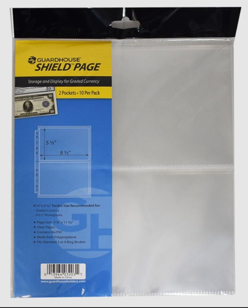 Guardhouse Shield 2 Pocket Archival (10 pack) Polypropylene Pages