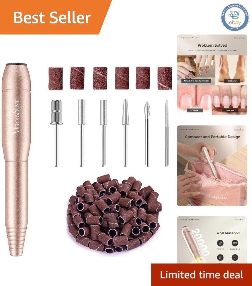 Multifunctional Nail Drill Kit with Metal Bits - Compact & Lightweight Design