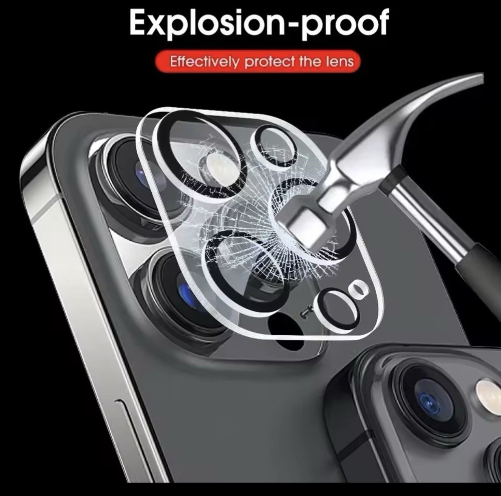 Tempered Glass for iPhone 16 Pro Max Plus Camera Lens Protector Black Circle