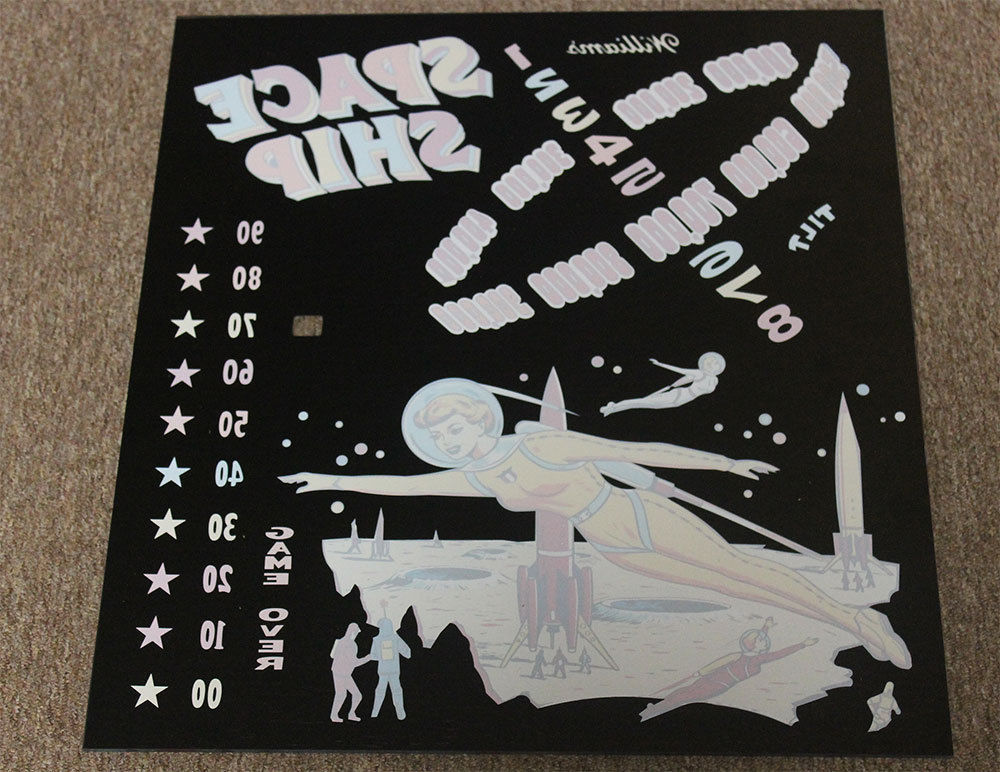 Williams 1961 SPACE SHIP Pinball Machine Replacement BACKGLASS - OUTER SPACE