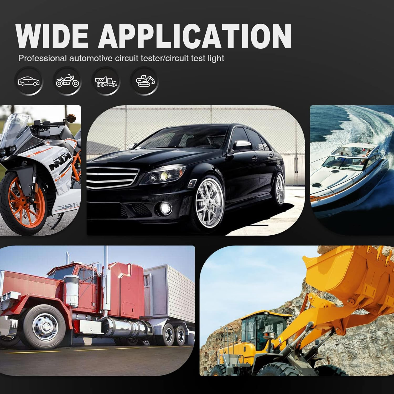 Heavy Duty 3-72V Digital LED Automotive Test Light, Circuit Tester with Polarity