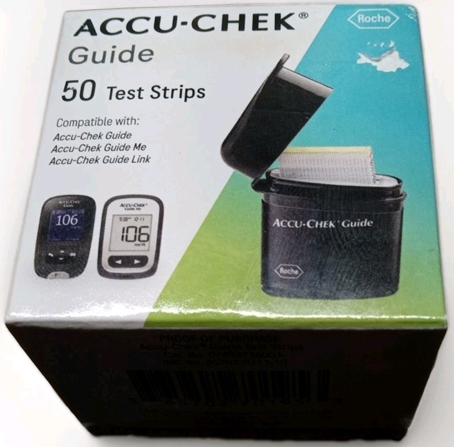 New Accu-Chek Guide Glucose Test Strips Diabetic Blood Sugar 50 Pack 03-31-2026
