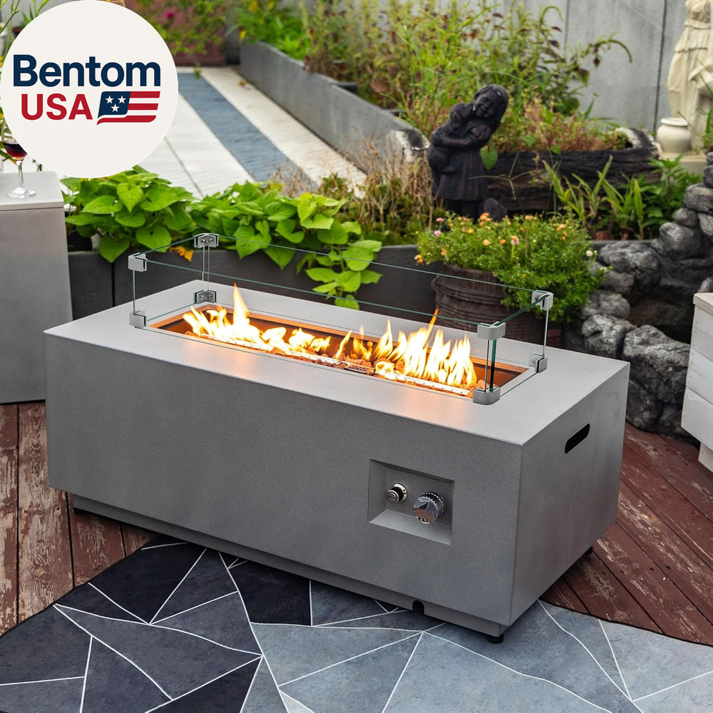 Outdoor Fire Pit Table Propane Gas Fire Pits Outdoor Fireplaces 42″ Rectangular