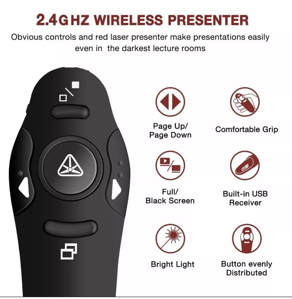 Power Point Presentation Wireless Laser Remote USB PPT PointerClicker NIB