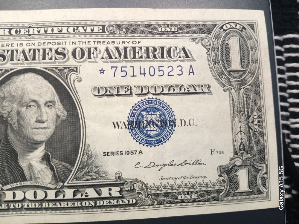 * STAR-NOTE * $1 1957 Silver Certificate Note. Nice Serial # Almost Uncirculate