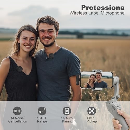 Mini Microphone for iPhone/iPad/Android, Professional Wireless Lavalier