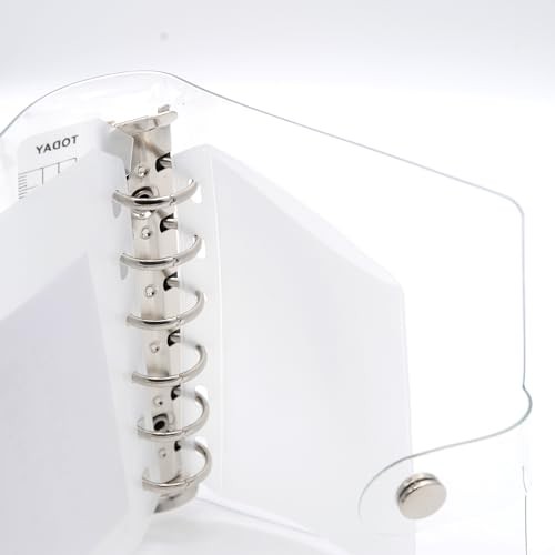 A7 Mini 6-Ring PVC Transparent Binder with Clear Ring Pockets (2 Sheets)