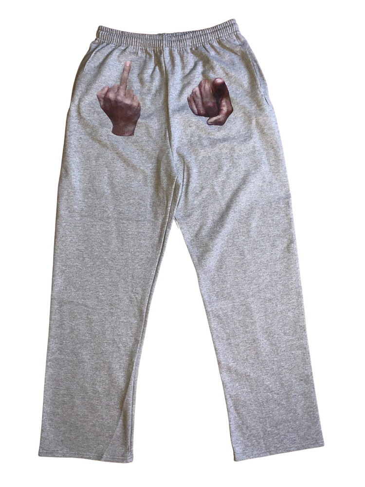 Grey Middle Finger Sweatpants