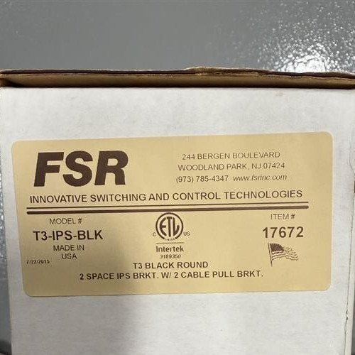 FSR T3-IPS-BLK: Two-Space IPS Table Box with Two Cable Pull-Through Brackets