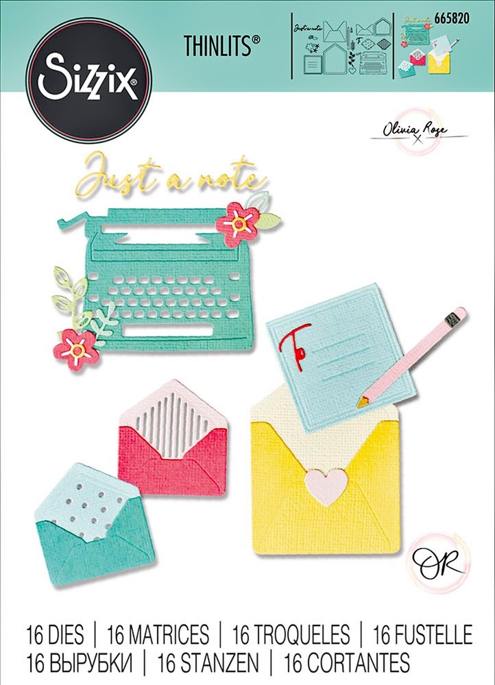 New Retired Sizzix Thinlits You've Got Mail 16pc #665820 Retail $20.99 O. Rose