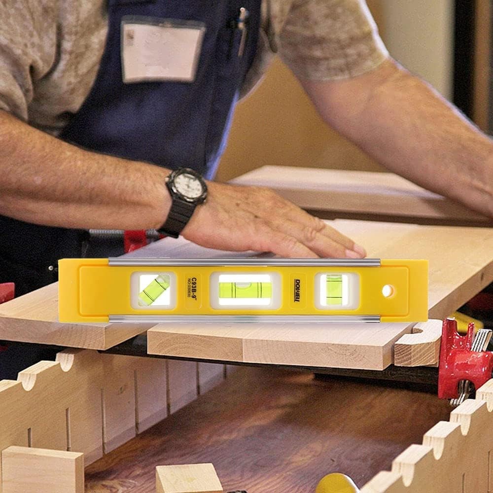 Compact 9-Inch Magnetic Level with Multi-Angle Bubbles for Accurate Alignments