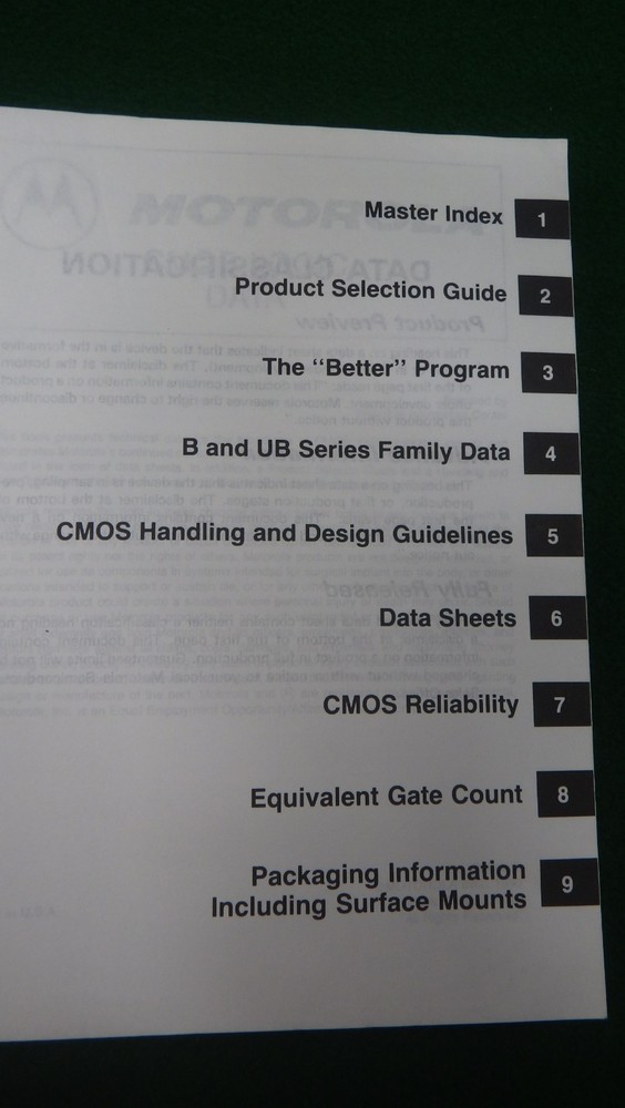 1991 Motorola CMOS Logic Data Manual/Handbook