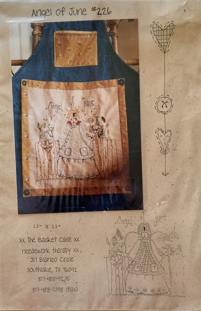 Primitive June Angel Embroidery Pattern by The Basket Case