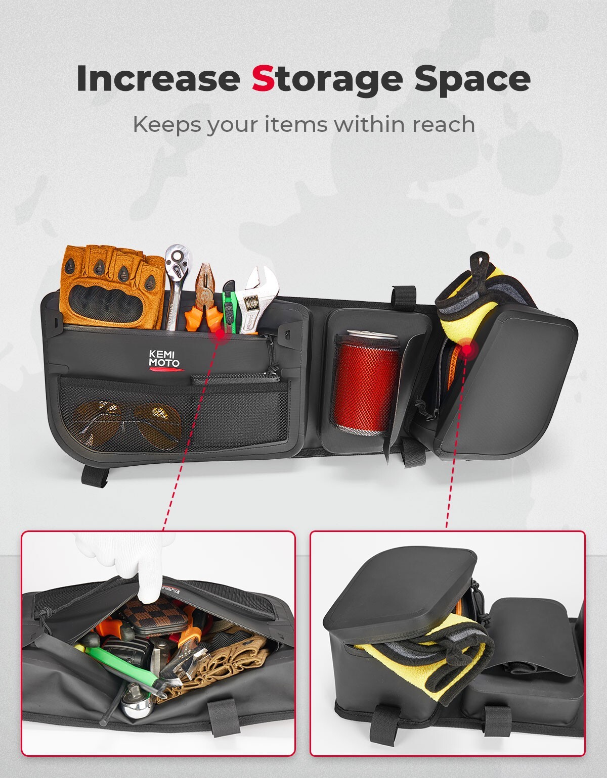 Upgraded TPU UTV Door Storage Bags w/ Knee Pad For Can Am Maverick X3 2017-2024