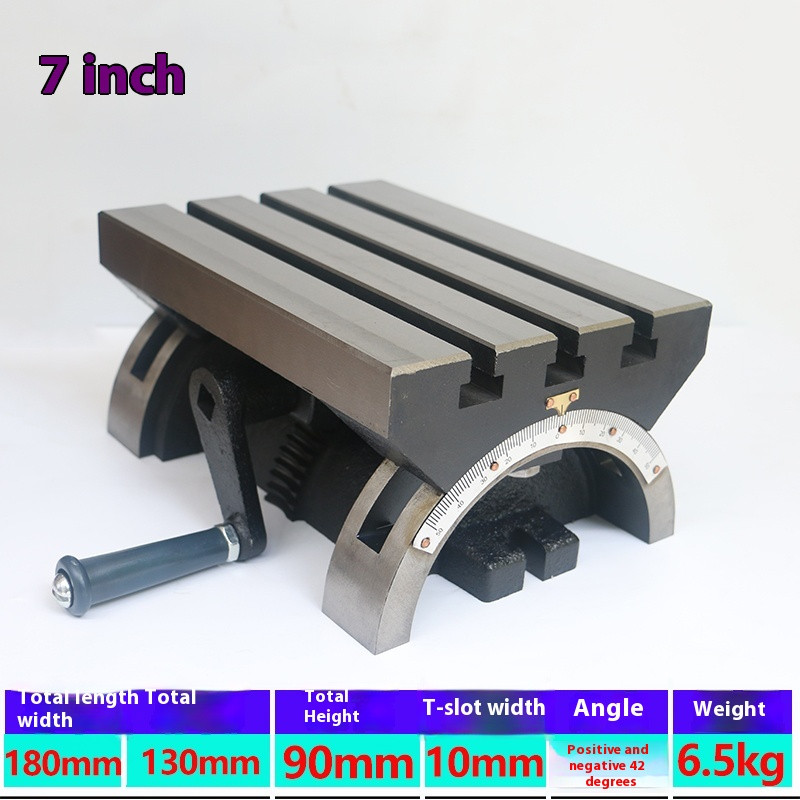 7-inch Tiltable Milling Table Adjustable Angle Table Precision Rotary Table